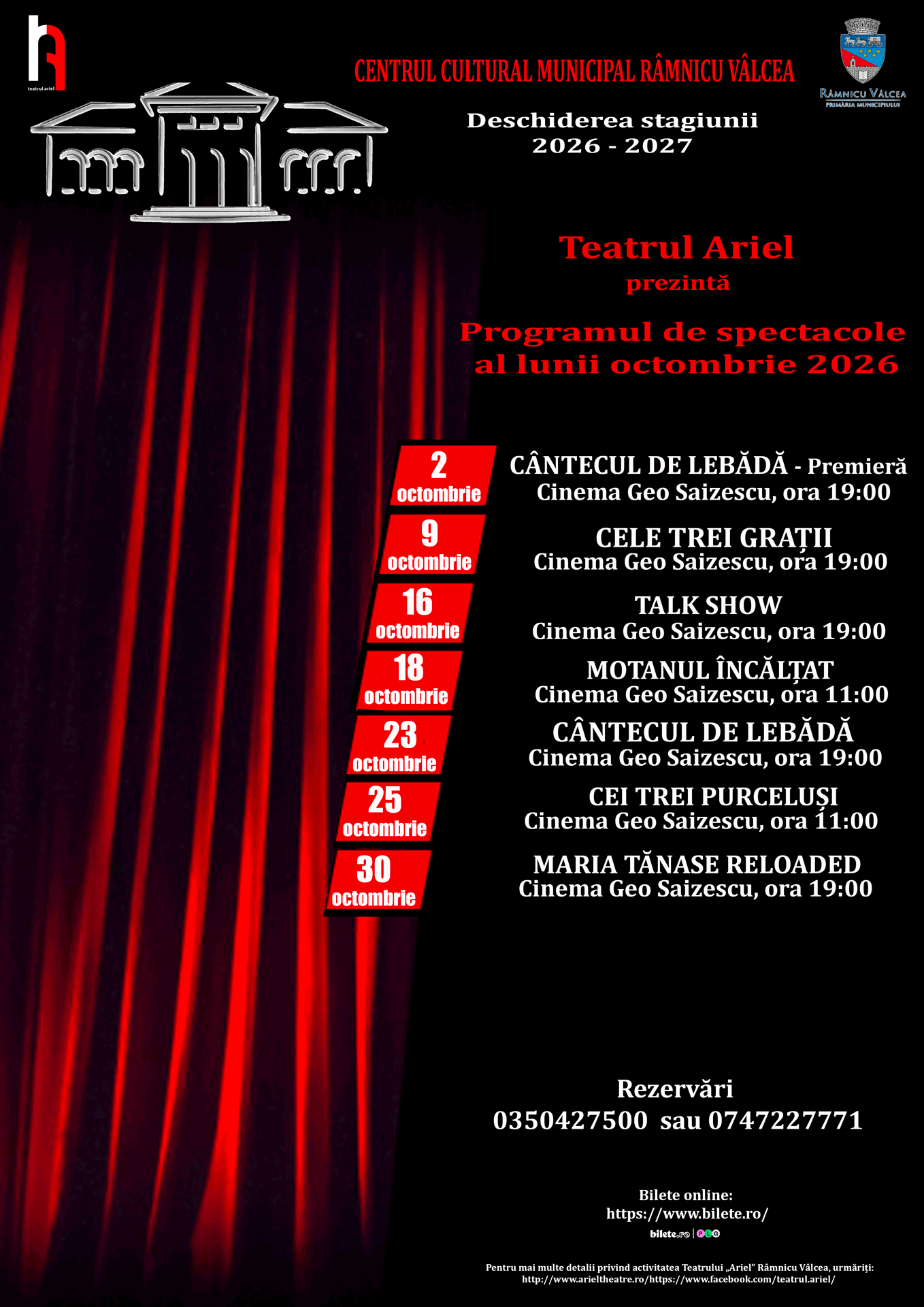 Program spectacole iunie 2026